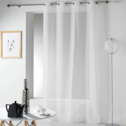 PANNEAU OEILLETS 140X240CM ETAMINE CRASH TELMA BLANC