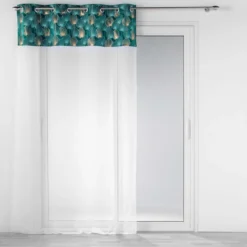 PANNEAU OEILLETS 140X240CM IMPRIME OR CLAIRINE EMERAUDE