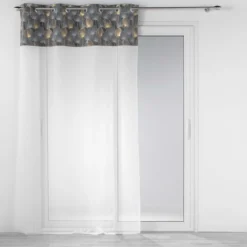 PANNEAU OEILLETS 140X240CM IMPRIME OR CLAIRINE GRIS