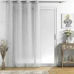 PANNEAU OEILLETS 140X240CM TISSE SUNLINE GRIS ARGENT