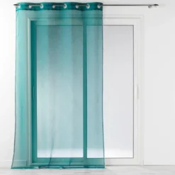 PANNEAU OEILLETS 140X240CM VOILE LOUISE PETROLE