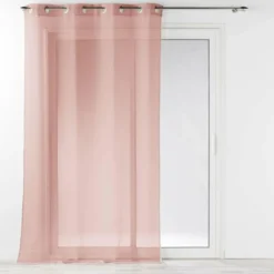 PANNEAU OEILLETS 140X240CM VOILE LOUISE ROSE