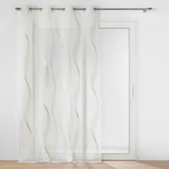 PANNEAU OEILLETS 140X280CM VOILE METALLISE ELONA OR