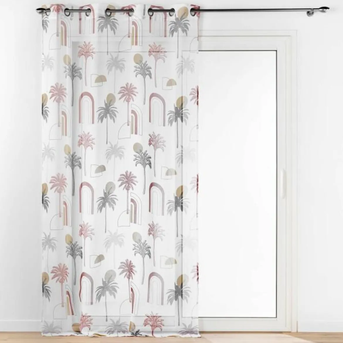 PANNEAU OEILLETS 140X240CM VOILE SABLE IMPRIME COCOTIS