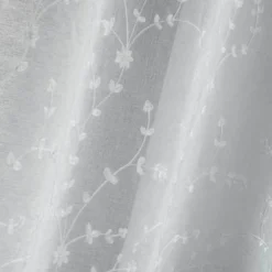 PANNEAU OEILLETS 140X240CM VOILE SABLE PETITE FLEUR BLANC