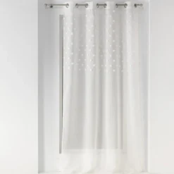 PANNEAU OEILLETS 140X240CM VOILE SABLE MELUSINE BLANC