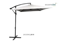 PARASOL DECENTRE 2X3M GRIS ACIER