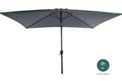 PARASOL RECTANGLE INCLINABLE ALUMINIUM 2X3M GRIS ANTHRACITE