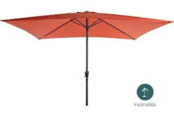 PARASOL RECTANGLE INCLINABLE ALUMINIUM 2X3M ORANGE BRULEE