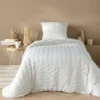 PARURE 2 P. 140X200CM MICROFIBRE UNIE PLISSEE PLISSIA