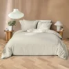 PARURE 3 P. 240X220CM MICROFIBRE FILS TEINTS AZURA