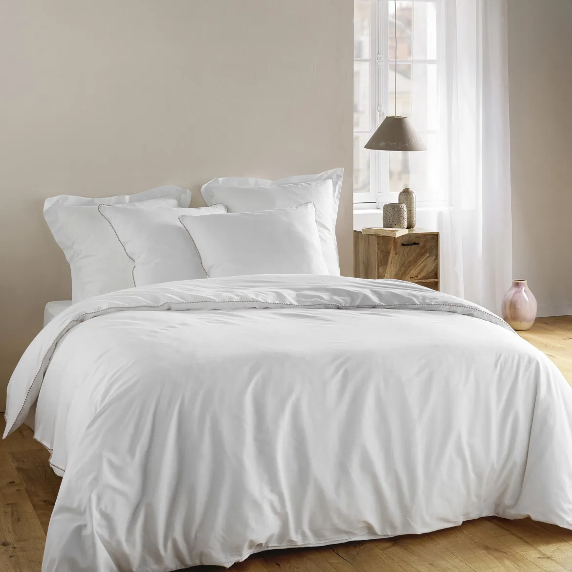 PARURE 3 PIECES 240X220CM UNI 57 FILS NOEMIE