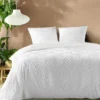 PARURE 3 PIECES 240X220CM UNIE TUFTEE HELTIE BLANC