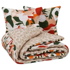 PARURE DE LIT IMPRIMEE AIDEN 220 X 240 COTON MULTICOLORE