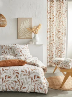 PARURE 220X240CM ET 2 TAIES FLORALE TERRACOTTA