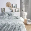 PARURE 200X210CM ET TAIES OREILLERS 65X65CM 57 FILS BLEU