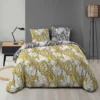 PARURE 240X220CM MICROFIBRE IMPRIMEE ALLOVER CALAOS JAUNE