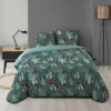 PARURE 240X220CM MICROFIBRE IMPRIMEE ALLOVER CALAOS VERT