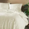 PARURE 240X220CM MICROFIBRE UNIE TUFTEE HELTIE IVOIRE