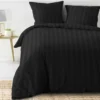 PARURE 240X220CM MICROFIBRE UNIE CLEO NOIR