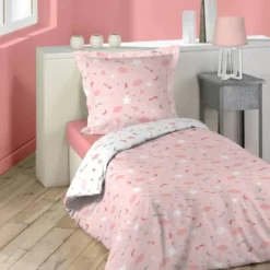 PARURE 140 X 200 CM PHOSPHORESCENT FLUO NIGHT ROSE