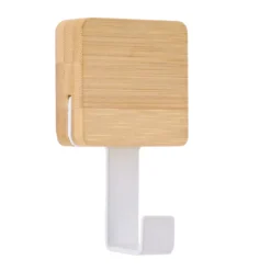 PATERE CROCHET SIMPLE BASE BAMBOU BLANC