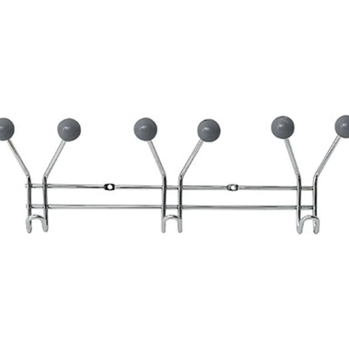 PATERE METAL 3 CROCHETS A FIXER DECORATION RESINE GRISE CHRO
