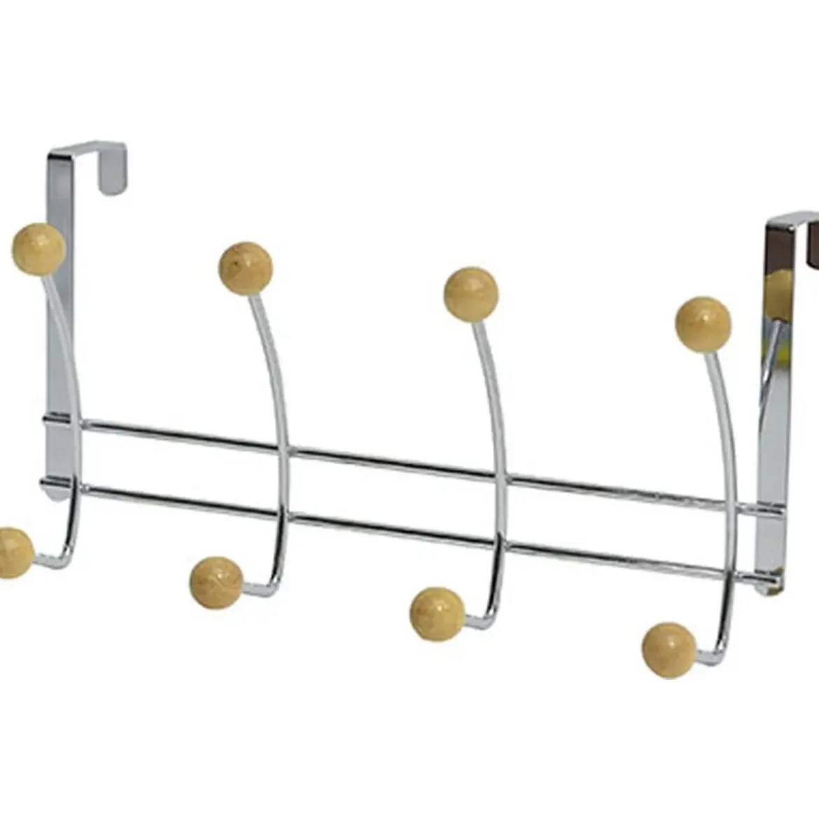 PATERE METAL 8 CROCHETS CHROME BOIS