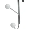 PATERE METAL 2 CROCHETS  RESINE BLANCHE   CHROME BLANC