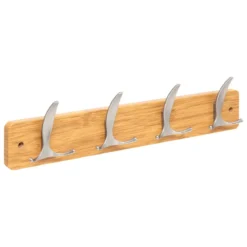 PATERE BOIS METAL 4 TETES NATUREL SIL ALY