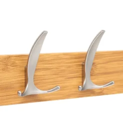 PATERE BOIS METAL 4 TETES NATUREL SIL ALY