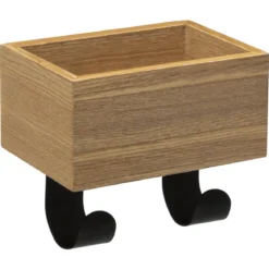 PATERE BOIS METAL VIDE POCHE 2 TETES