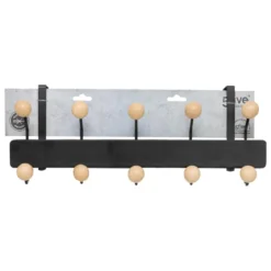 PATERE DE PORTE BOULES METAL AVEC 10 TETES BOIS