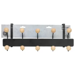 PATERE DE PORTE BOULES METAL AVEC 10 TETES BOIS