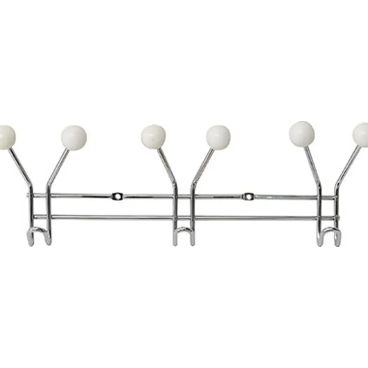 PATERE METAL 3 CROCHETS A FIXER DECORATION RESINE BLANCHE CH