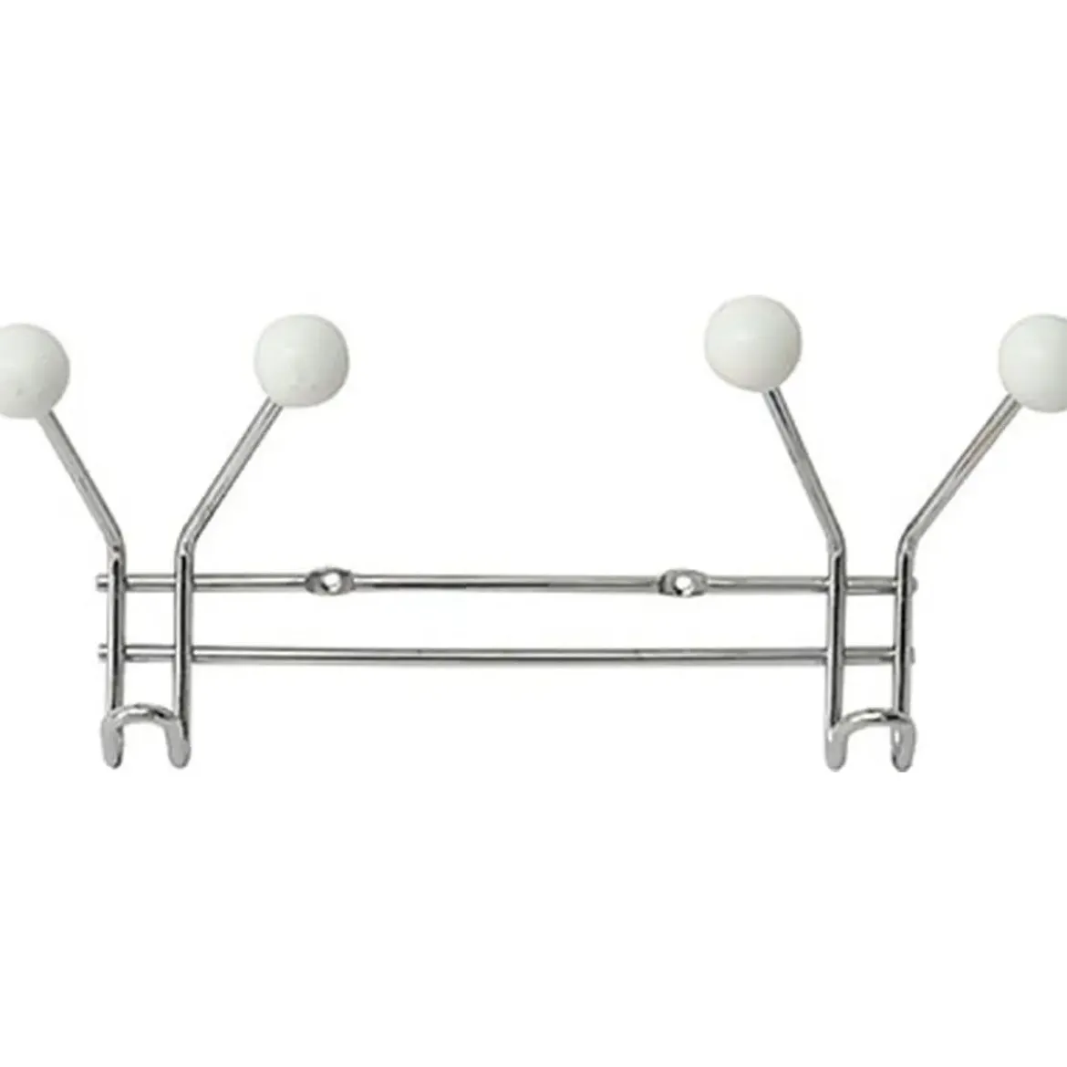PATERE METAL 2 CROCHETS A FIXER DECORATION RESINE BLANCHE CH