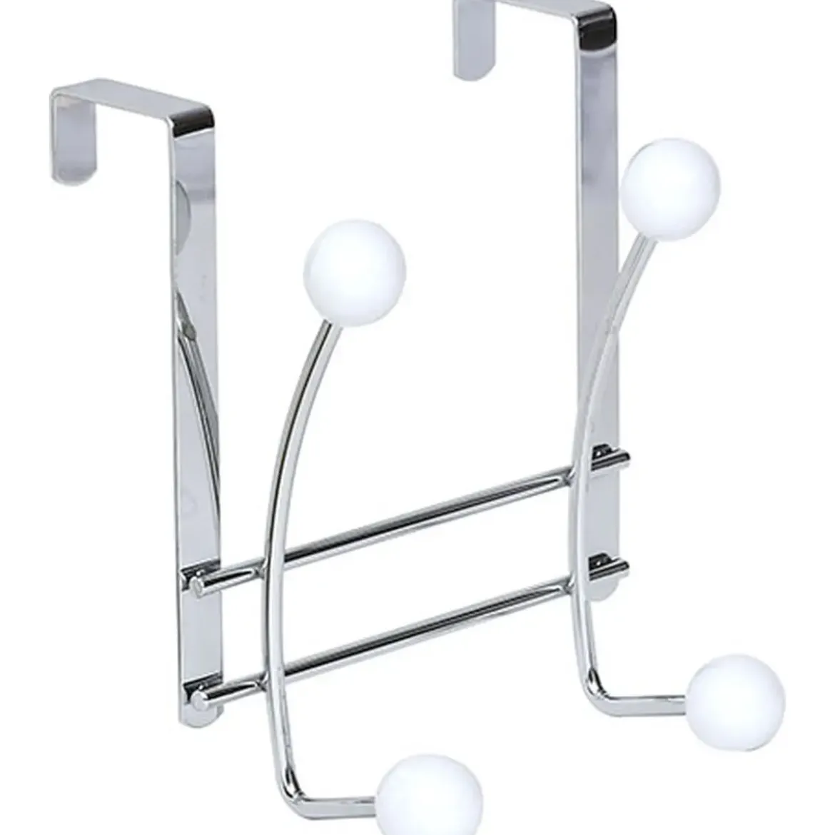 PATERE METAL 4 CROCHETS CHROME BLANC