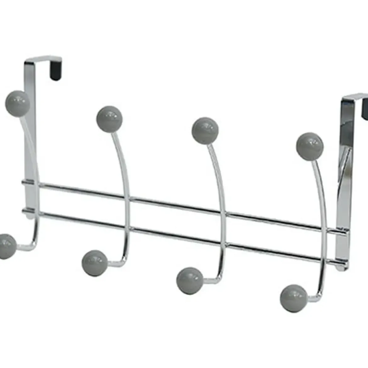 PATERE METAL 8 CROCHETS CHROME GRIS