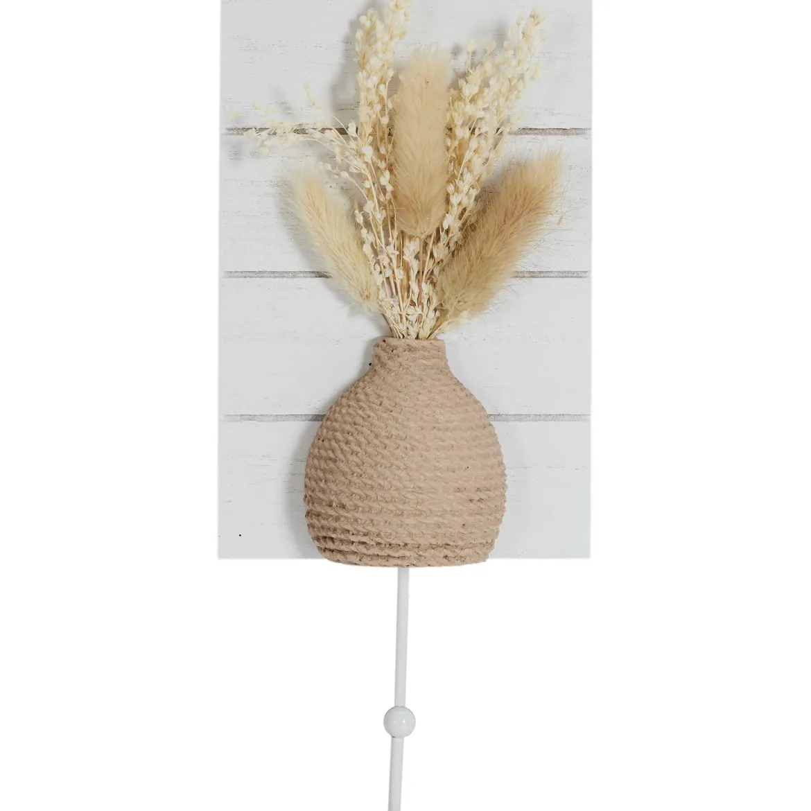PATERE METAL EFFET OSIER FLEURS SECHEES