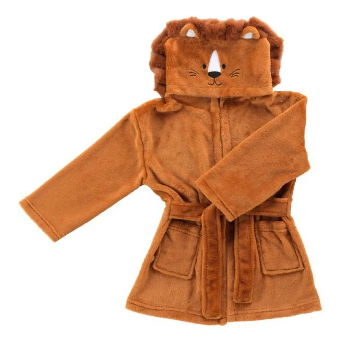 PEIGNOIR ENFANT FLANELLE UNIE BRODEE LIONCEAU