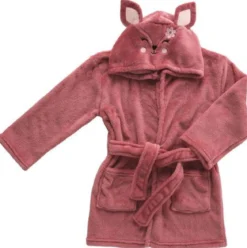 PEIGNOIR ENFANT FLANELLE UNIE BRODEE BICHETTE