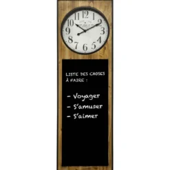 PENDULE ARDOISE FLOWER D.115X37CM