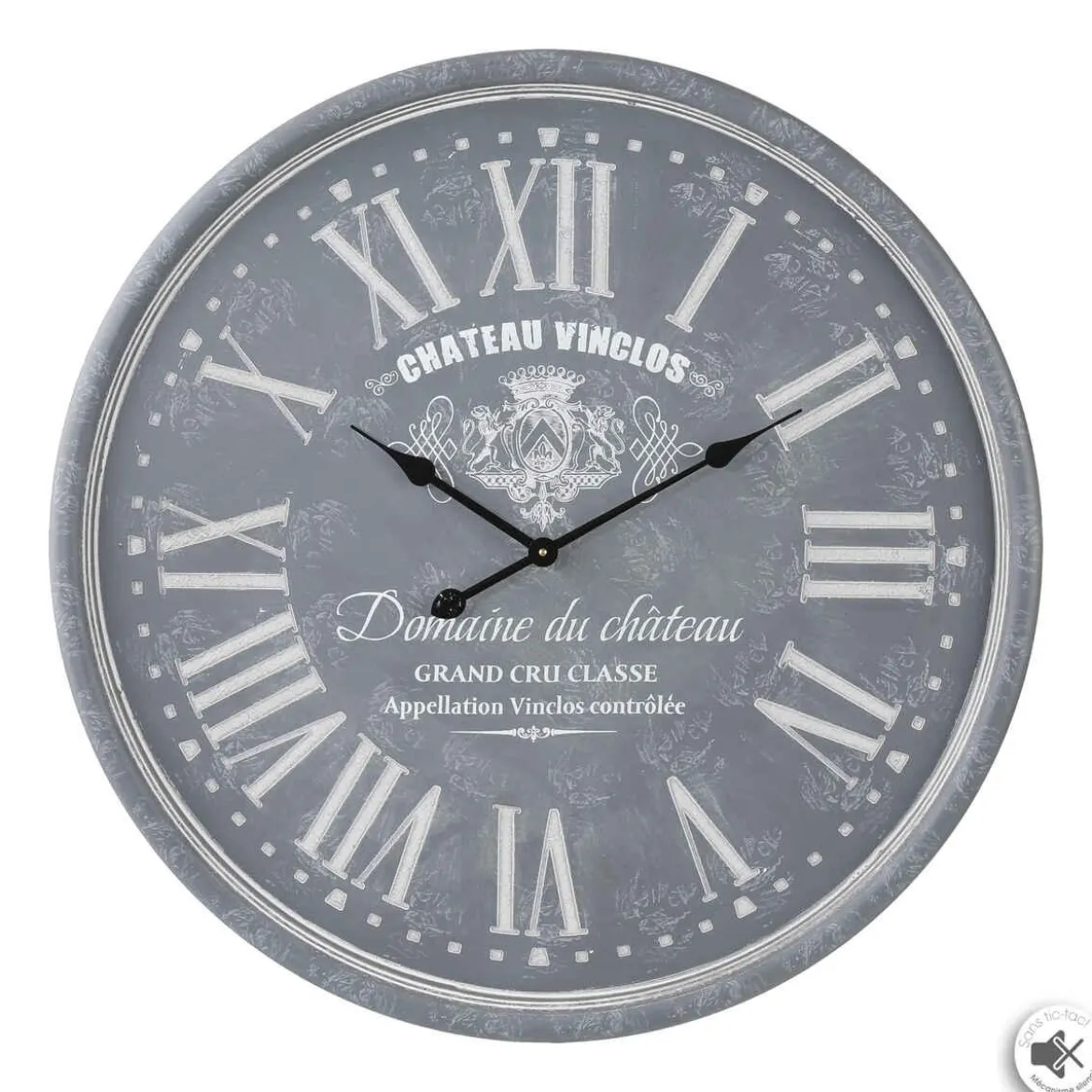 PENDULE GRAVE GRIS D.78CM