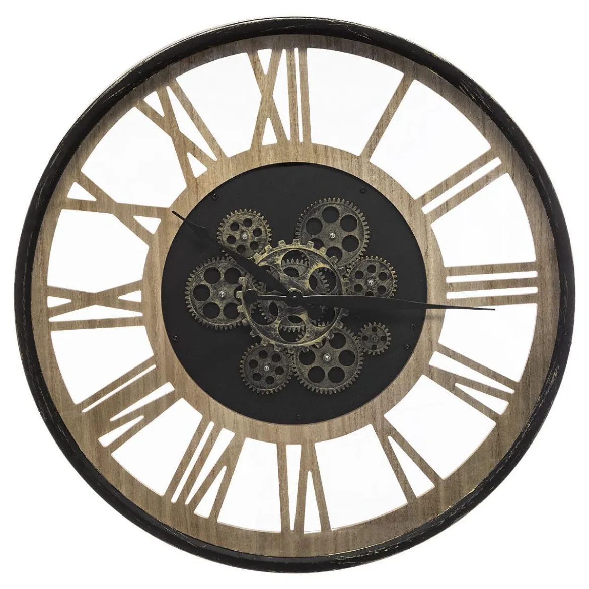 PENDULE METAL BOIS D.57CM