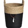 PETITE PANIERE RONDE DECO NATUREL NOIR