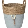 PETITE PANIERE RONDE DECO NATUREL VERT KAKI