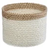 PETIT PANIER JUTE BLANC D.16X12.3CM