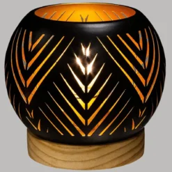 PHOTOPHORE BOULE LED BASE BOIS