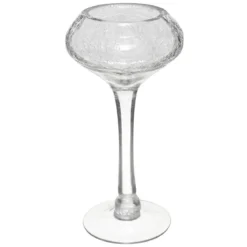 PHOTOPHORE CRAQUELE SUR PIED H.30CM