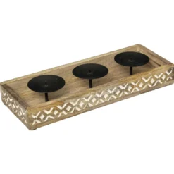 PHOTOPHORE MANGUIER NATUREL HACIENDA L.35CM